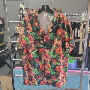 Tropical French Bulldog Print Men's Shirt